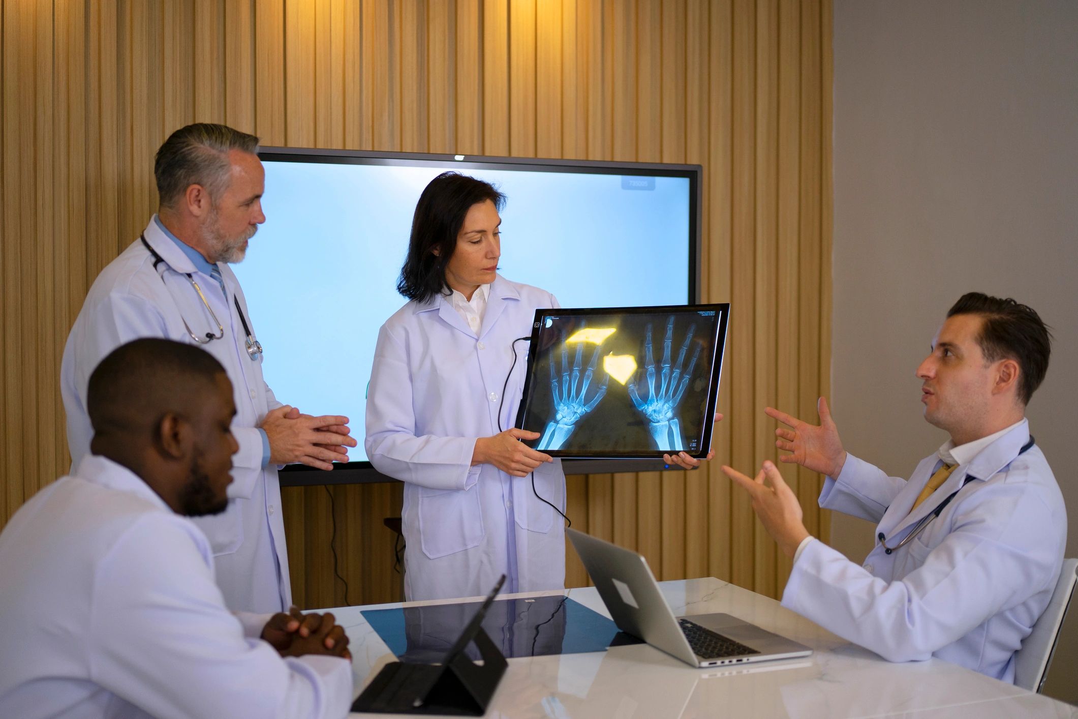 Doctor team brainstorming in a meeting room