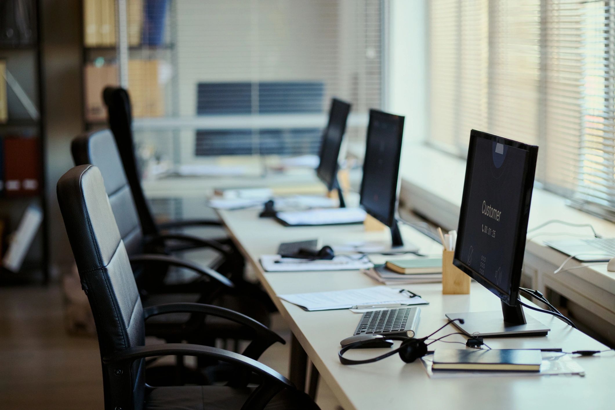 Professional support workstations representing managed service operations